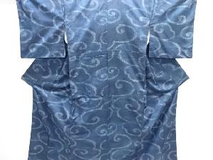 瑞雲模様織り出し手織り紬着物